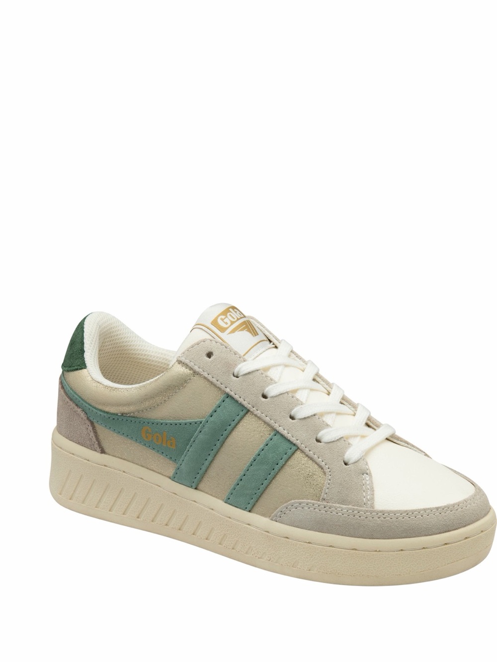 Gola Women's SuperSlam Blaze Sneaker - Gold Green Mist Evergreen - Size 7.5